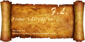 Fodor Lóránt névjegykártya