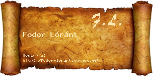 Fodor Lóránt névjegykártya