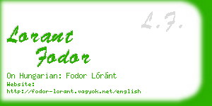 lorant fodor business card