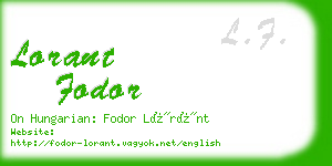 lorant fodor business card